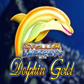 Dolphin Gold with Stellar Jackpots slot icon by Lightning Box Game, available at Lizaro Casino